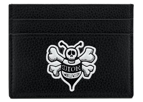 dior card holder bee|Dior And Shawn Card Holder Bee (4 Card Slot) Black .